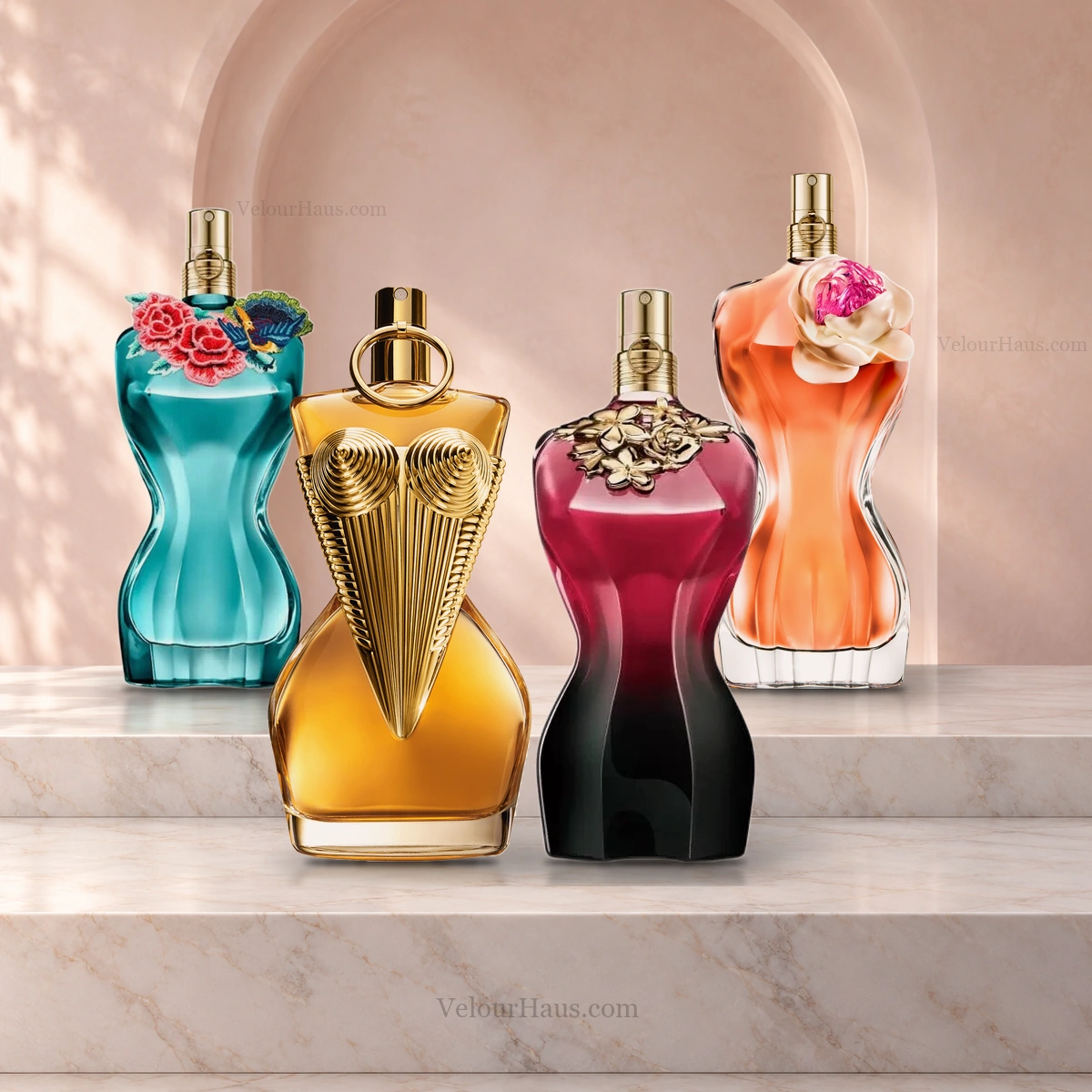 Combo La Belle Vida: La Belle Le Parfum JPG, La Belle Paradise Garden Jean Paul Gaultier y La Belle Flower Edition de Jean Paul Gaultier y más. Perfumes originales en Guatemala.