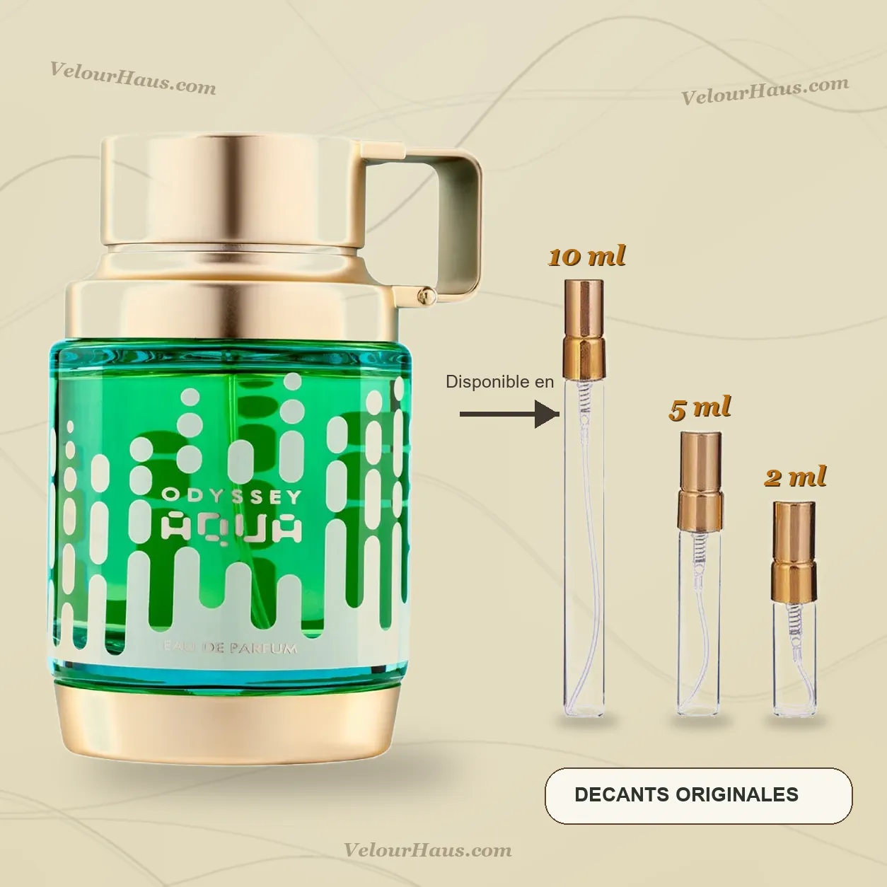Armaf Odyssey Aqua EDP con frasco de origen y decants de 10 ml, 5 ml y 2 ml