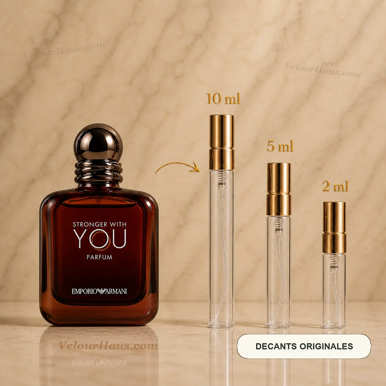 Stronger With You Parfum Armani con frasco de origen y decants de 10 ml, 5 ml y 2 ml