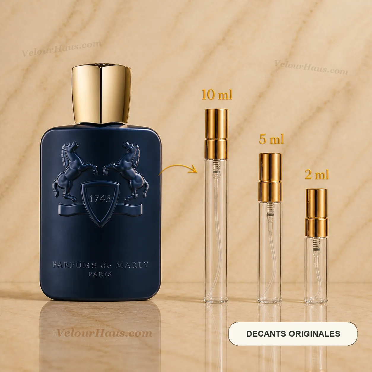 Layton Parfums de Marly con frasco de origen y decants de 10 ml, 5 ml y 2 ml