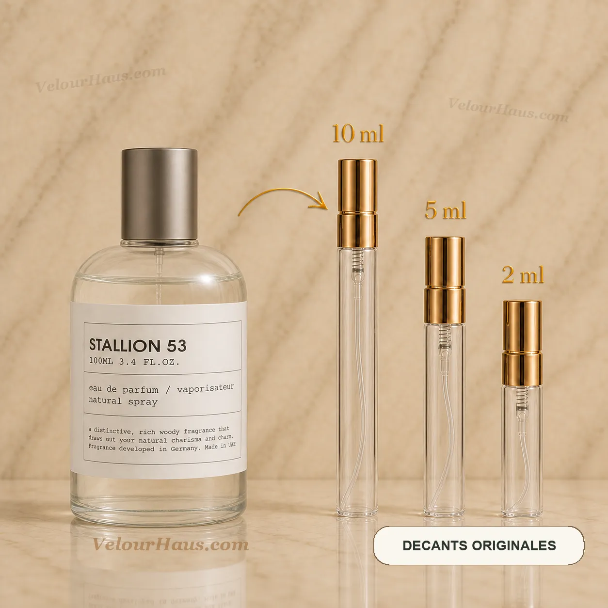 Stallion 53 Emper Decant Original Unisex en Guatemala con frasco de origen y decants de 10 ml, 5 ml y 2 ml