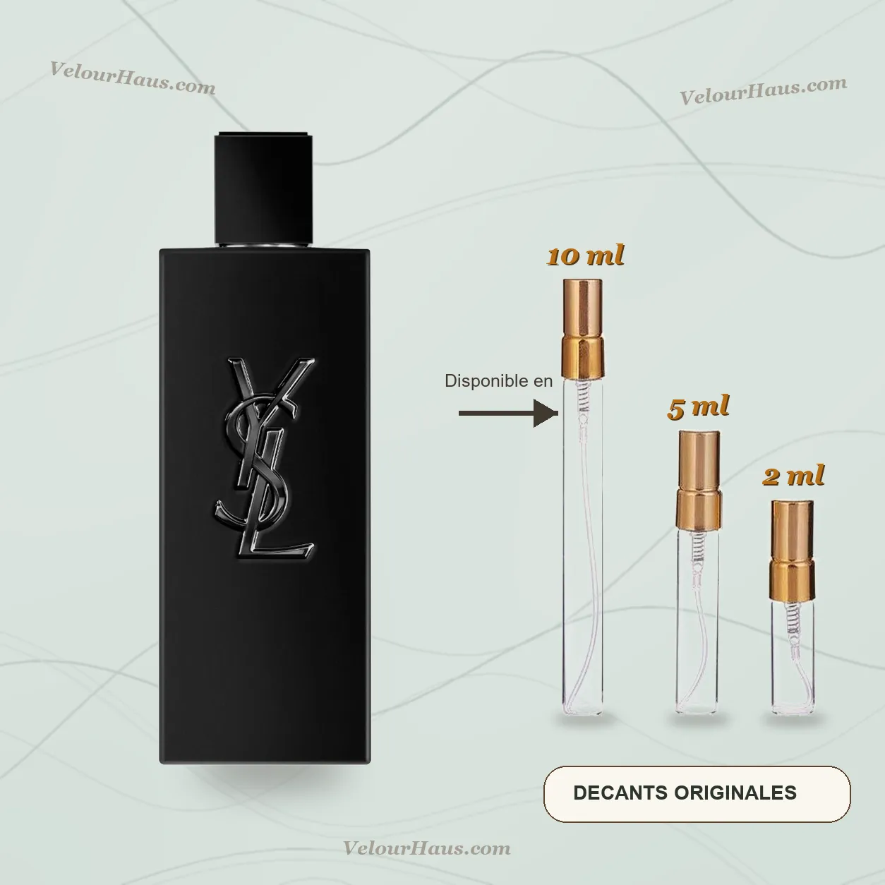 MYSLF Le Parfum de Yves Saint Laurent con frasco de origen y decants de 10 ml, 5 ml y 2 ml