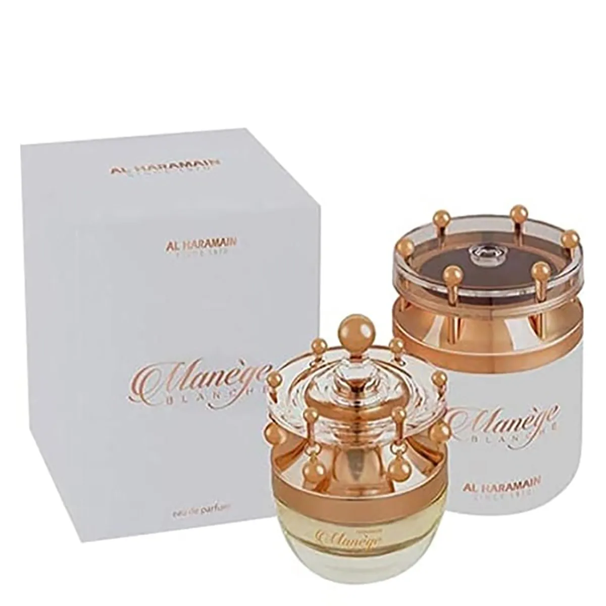 Al Haramain Al Haramain Manege Blanche EDP 75ml, vista principal.