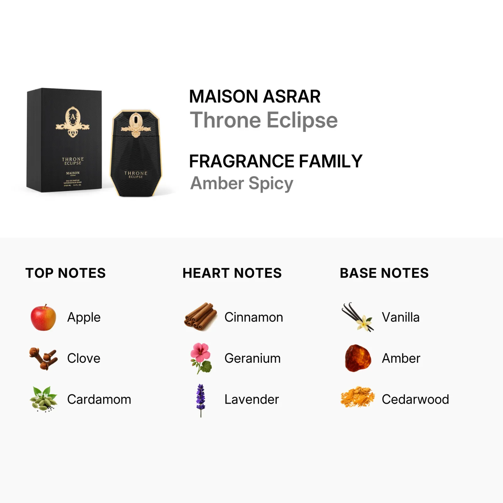 Maison Asrar Maison Asrar Throne Eclipse EDP 100ml, vista principal.