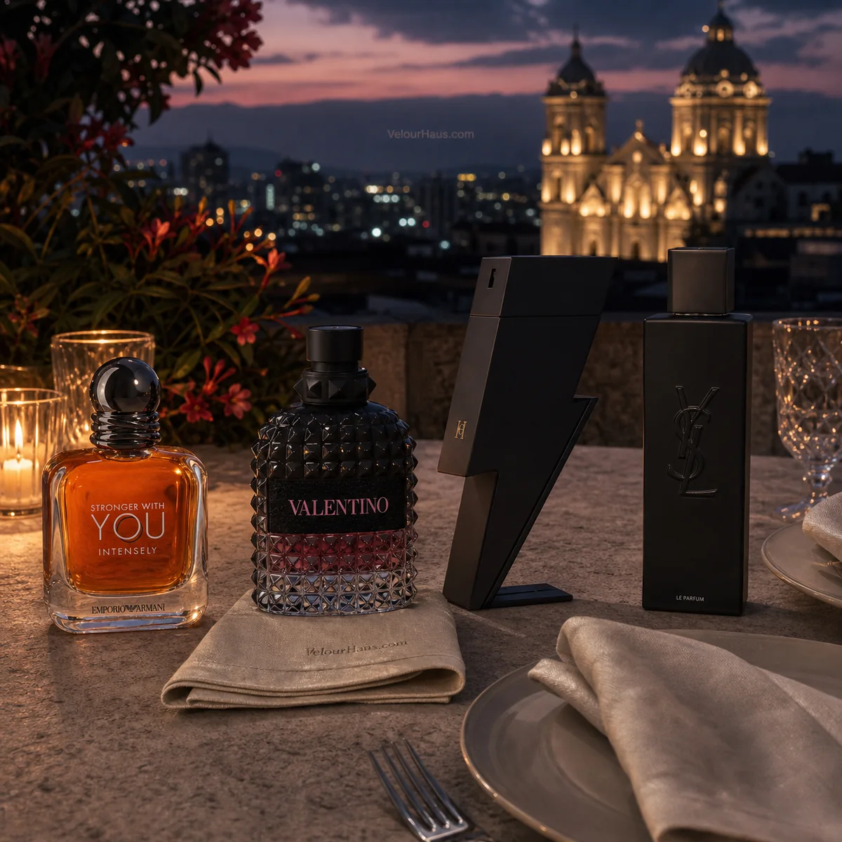 Combo Cita Perfecta: Stronger With You Intensely de Armani, Valentino Uomo Born in Roma Intense y Bad Boy Le Parfum Carolina Herrera y más. Perfumes originales en Guatemala.