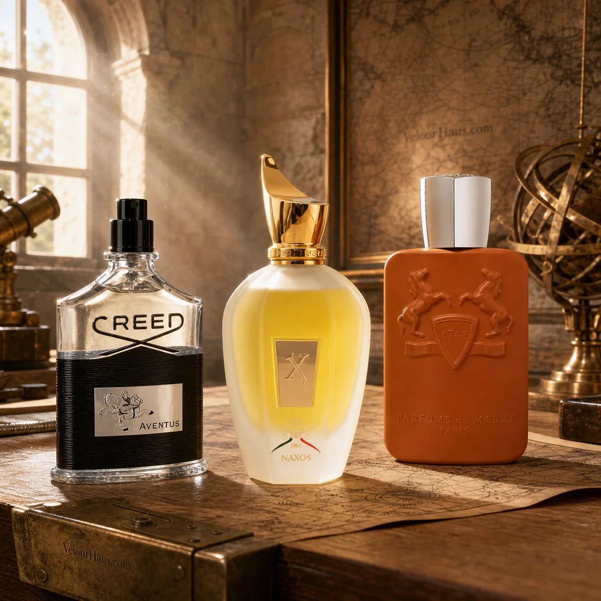 Combo Leyendas: Creed Aventus, Naxos Xerjoff y Althaïr Parfums de Marly. Perfumes originales en Guatemala.