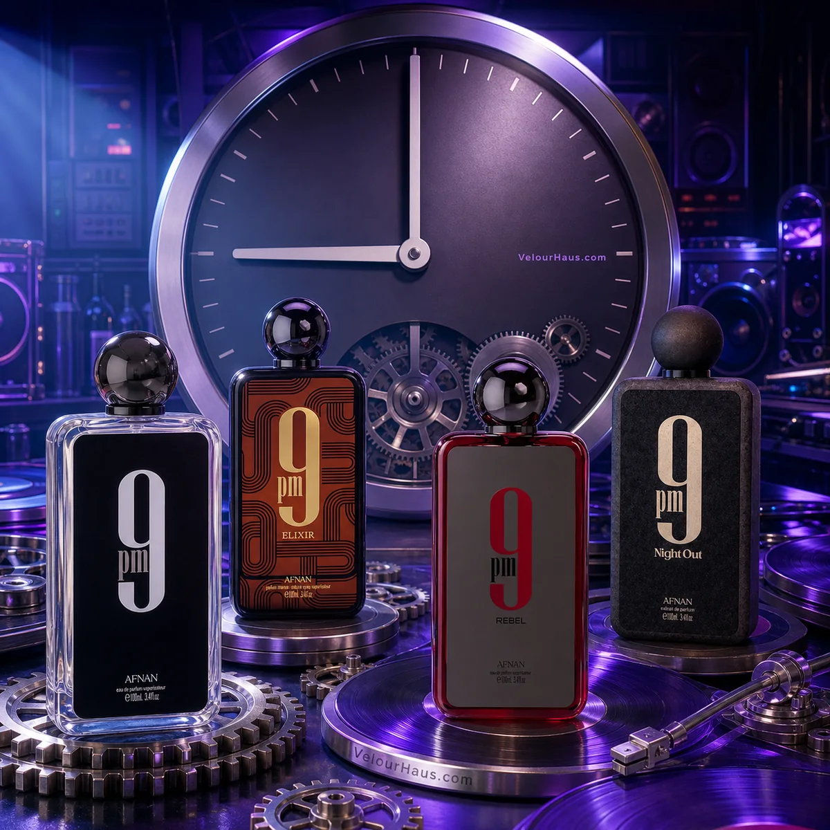 Combo Universo 9PM: 9PM Afnan, 9PM Elixir Afnan y 9PM Rebel Afnan y más. Perfumes originales en Guatemala.